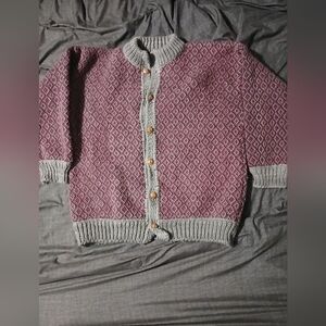 Vintage Inti  Purple and Gray Sweater